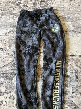 NBA Black & Gray Milwaukee Bucks Tie-Dye Jogger Sweatpants